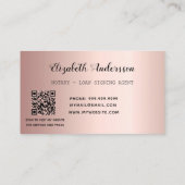 Noteerbare roos goudblauw QR-code Visitekaartje (Achterkant)