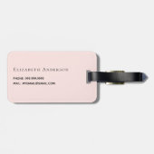 Noteerbare roos goudbrij bagagelabel (Achterkant horizontaal)