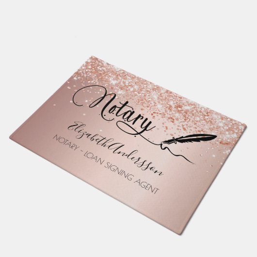 Noteerbare roos goudbrij deurmat (Schuin)