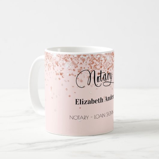 Noteerbare roos goudbrij koffiemok (Voorkant links)