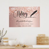 Noteerbare roos goudbrij poster (Keuken)