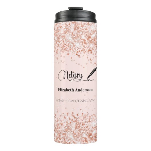 Noteerbare roos goudbrij thermosbeker (Voorkant)