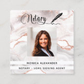 Noteerbare roos goudfoto QR-code Ondertekenaar Vierkante Visitekaartje (Voorkant)