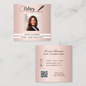 Noteerbare roos goudfoto QR-code Ondertekenaar Vierkante Visitekaartje (Voorkant / Achterkant)