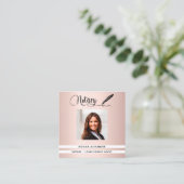 Noteerbare roos goudfoto QR-code Ondertekenaar Vierkante Visitekaartje (Staand voorkant)