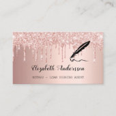 Noteerbare roos goudglitter QR Visitekaartje (Voorkant)