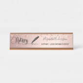 Noteerbare roos goudschrift  bureau naambordje (Voorkant)