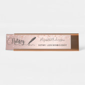 Noteerbare roos goudschrift  bureau naambordje (Voorkant)