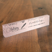 Noteerbare roos goudschrift  naambordje (Zijkant)