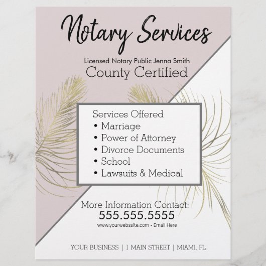 Noteerbare services roze Gold Business Flyer (Voorkant)