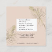 Noteerbare services Roze Gold Business Vierkante Visitekaartje (Achterkant)