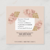 Noteerbare services Roze Gold Glitter Chic Vierkante Visitekaartje (Achterkant)
