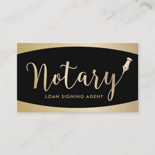 Noteerbare signaalagent Modern Black & Gold Visitekaartje (Voorkant)