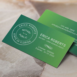 Noteerbare zegelmachine groen ombre visitekaartje