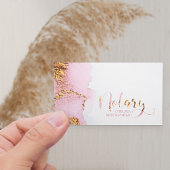 Noteerroze Waterverf en goudkalligrafie Visitekaartje