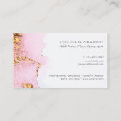 Noteerroze Waterverf en goudkalligrafie Visitekaartje (Achterkant)