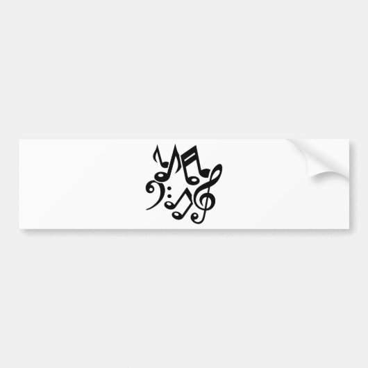 Noteert klassieke muziek bumpersticker (Voorkant)