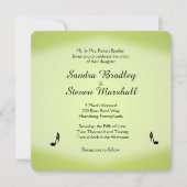 Noteert Music Wedding Invitation Kaart (Voorkant)