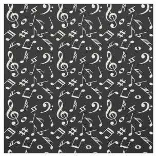 Noteert zwart en wit.Musical Modern. Belettering Stof