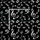 Noteert zwart en wit.Musical Modern. Belettering Stof (Delen)