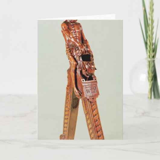 Notekrakers in de vorm van een man feestdagen kaart (Voorkant)