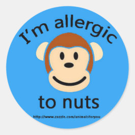 Noten allergie blauw ronde sticker