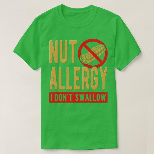 Noten allergie Ik slik niet T-shirt (Design voorkant)