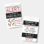 Noten Allergie Waarschuwingslabel Voedsel Badge (Voor- en achterkant)