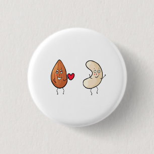 Noten, amandel- en cashewnoot thema ronde button 3,2 cm