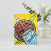 Noten Amandelen Mixed Media Collage Briefkaart (Staand voorkant)