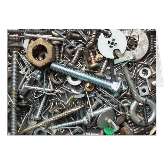 Noten, bouten, nagels en meer blanco Kaart (Voorkant Horizontaal)