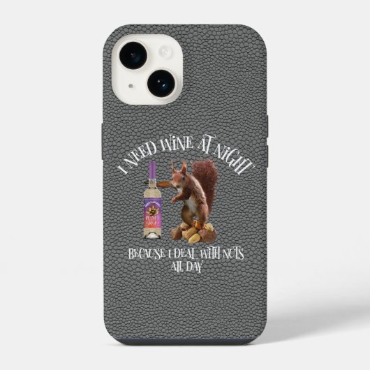 Noten de hele dag - Grappige eekhoorn wijn drinker iPhone Hoesje (Achterkant)