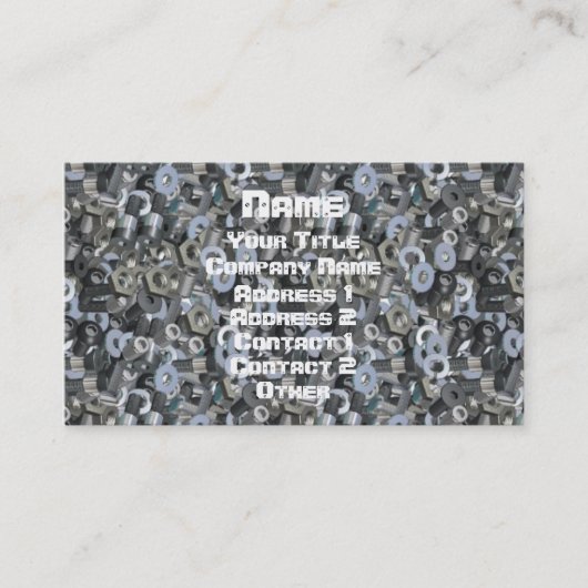 Noten en bouten en schroeven visitekaartje (Voorkant)
