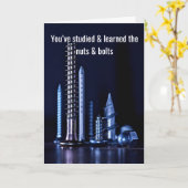 Noten en bouten, gefeliciteerd - kaart (Gele Bloem)