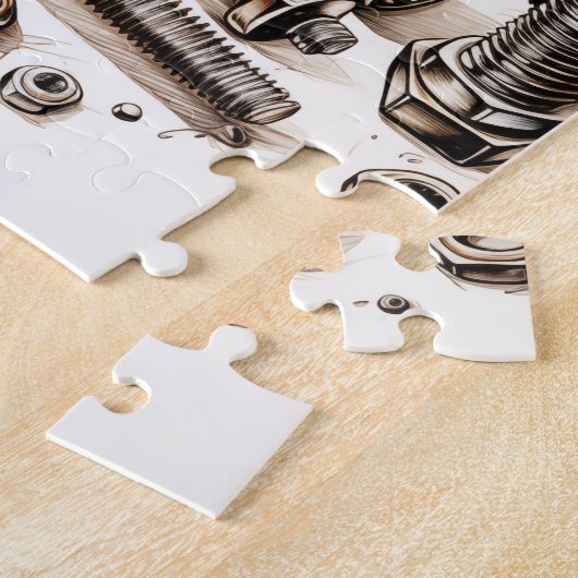 Noten en bouten puzzel legpuzzel (Zijkant)
