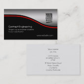 Noten en bouten, rode moerassen op metallisch uite visitekaartje (Voorkant / Achterkant)