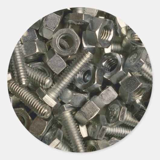 Noten en bouten ronde sticker (Voorkant)