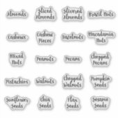 Noten en zaden Pantry Storage Jar Script Labels (Voorkant)