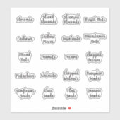 Noten en zaden Pantry Storage Jar Script Labels (Vel)