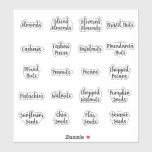 Noten en zaden Pantry Storage Jar Script Labels