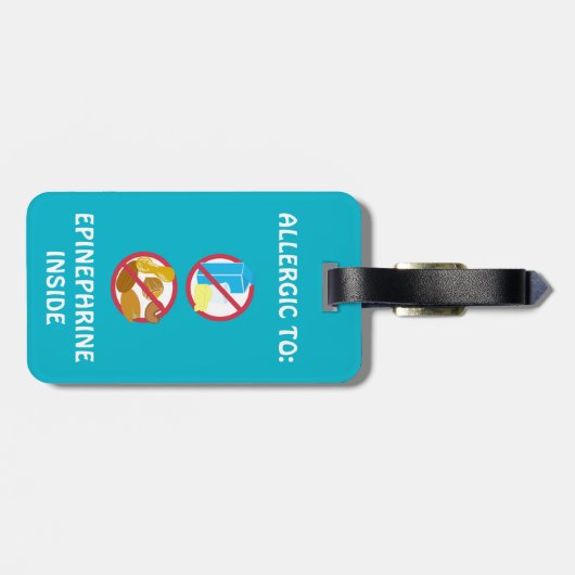 Noten en zuivelapparaten Medische waarschuwing Bagagelabel (Achterkant horizontaal)