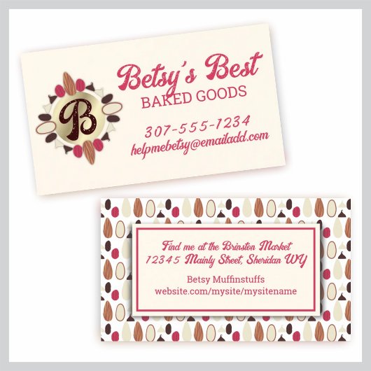 Noten fruit chocolade bakken bakkerij banketbakker visitekaartjes