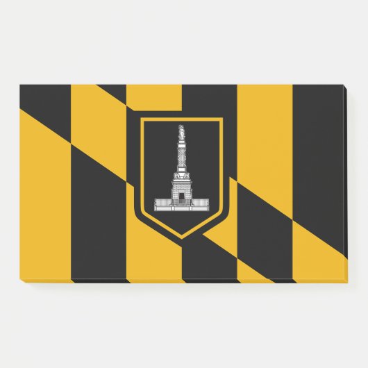 Noten met vlag van Baltimore City, Maryland, Veren Post-it® Notes (Voorkant)