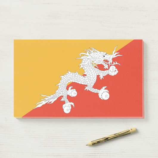 Noten met vlag van Bhutan Post-it® Notes (Op bureau)