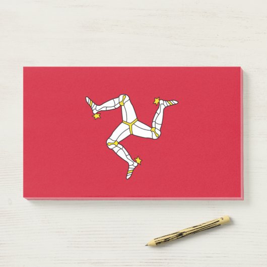 Noten met vlag van het eiland Man, VK Post-it® Notes (Op bureau)