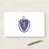 Noten met vlag van Massachusetts, Verenigde Staten Post-it® Notes (Op bureau)