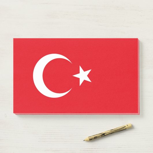 Noten met vlag van Turkije Post-it® Notes (Op bureau)