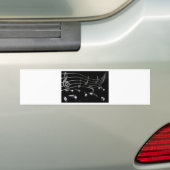 Noten, Musik, schwarz Bumpersticker (Op auto)