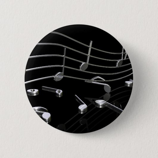 Noten, Musik, schwarz Ronde Button 5,7 Cm (Voorkant)