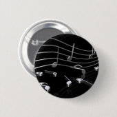 Noten, Musik, schwarz Ronde Button 5,7 Cm (Voorkant /achterkant)